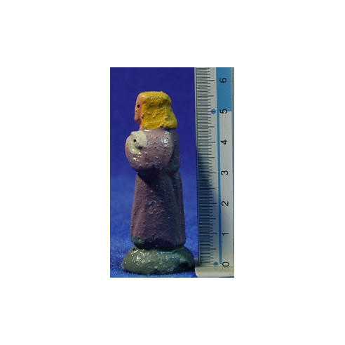 Shepherd with rabbit  5 cm clay painted