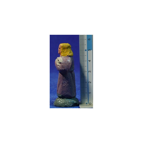 Shepherd with rabbit  5 cm clay painted