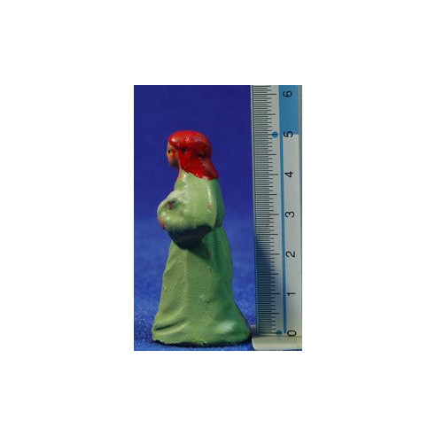 Shepherd with chicken 5 cm clay painted