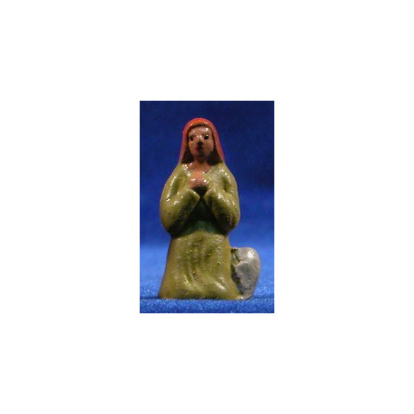 Shepherd addoring 5 cm clay painted