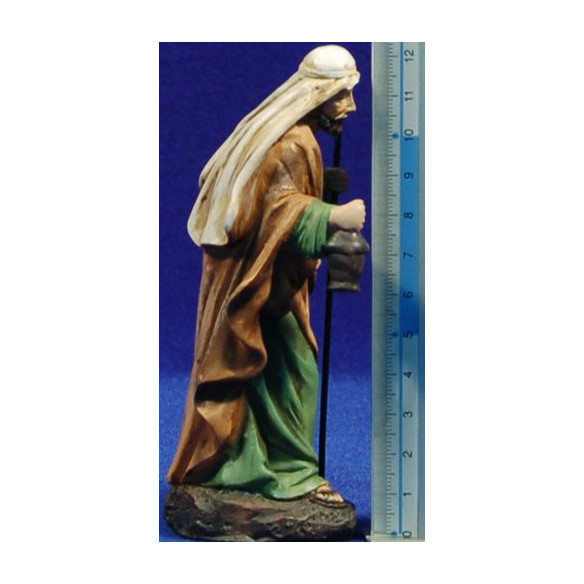Nacimiento con reyes y pastor M4 11 cm resina