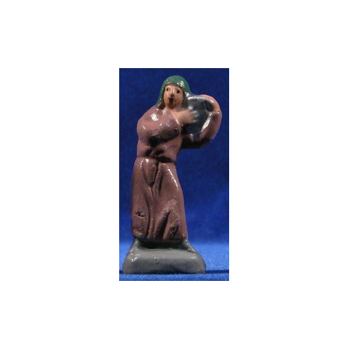 Shepherd with jar on head 7 cm clay painted