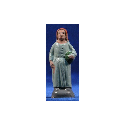 Pastora con verdure 7 cm terracotta dipinte