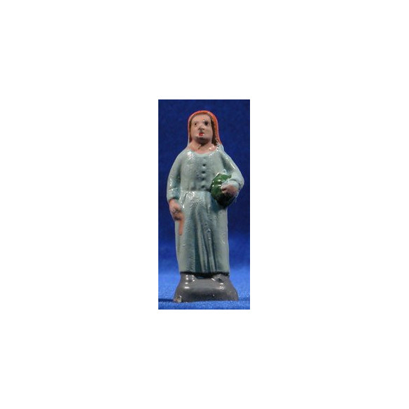 Pastora con verdure 7 cm terracotta dipinte