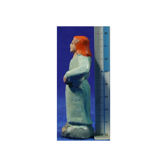 Pastora con verdure 7 cm terracotta dipinte