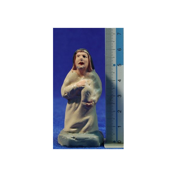 Pastora adornado con jarra 7 cm barro pintado