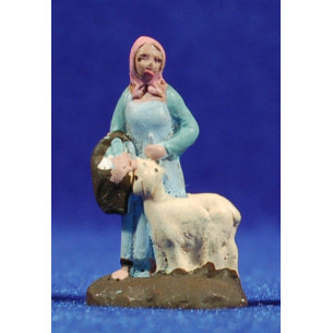 Pastora con capra 3 cm terracotta dipinte