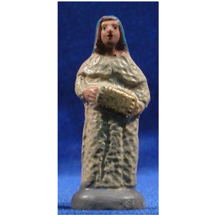 Pastora con fisarmonica 7 cm terracotta dipinte