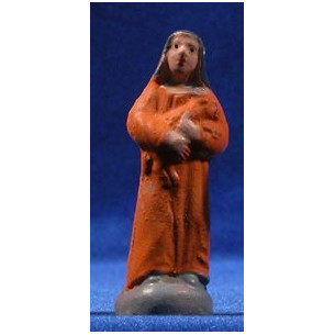 Pastora stoffe arancione 7 cm terracotta dipinte