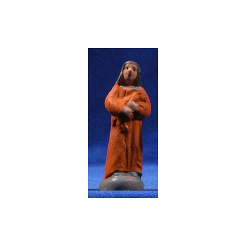 Woman 7 cm clay painted