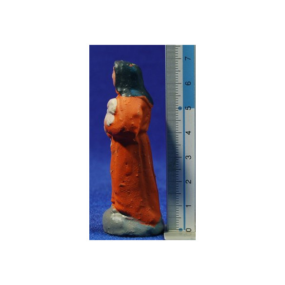 Woman 7 cm clay painted