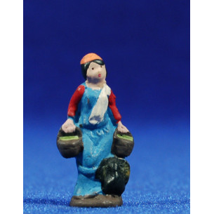 Pastora con cestini 3 cm terracotta dipinte