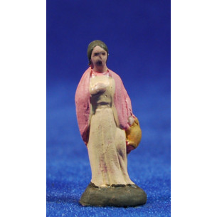 Woman with jar 3 cm clay painted