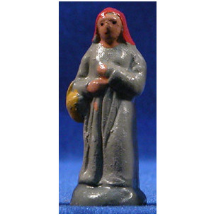 Pastora con cesto 5 cm terracotta dipinte