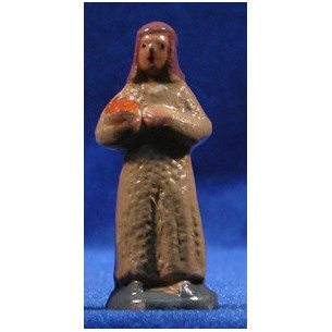 Pastora con zucca 5 cm terracotta dipinte