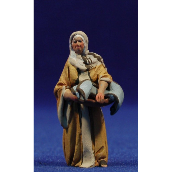 Woman tray clothes 4 cm clay painted De Francesco