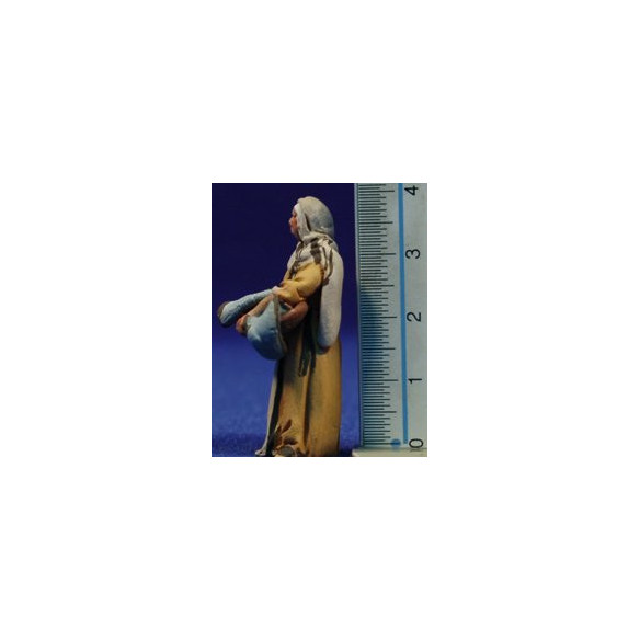Woman tray clothes 4 cm clay painted De Francesco