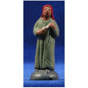 Pastora con objeto 5 cm barro pintado