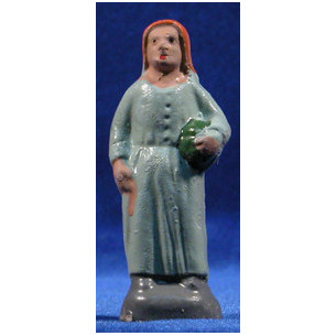 Pastora con verduras 7 cm barro pintado