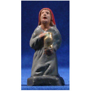 Pastora adorando con vasetto 7 cm terracotta dipinte
