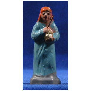 Pastora con sambomba 7 cm  terracotta dipinte