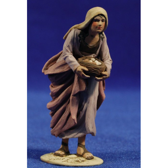 Woman eggs tray 8 cm clay painted De Francesco