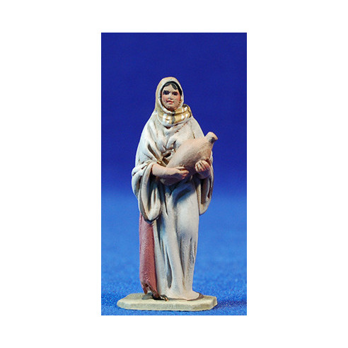 Pastora con jarra 5,5 cm barro pintado De Francesco