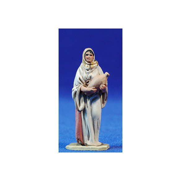 Pastora con jarra 5,5 cm barro pintado De Francesco