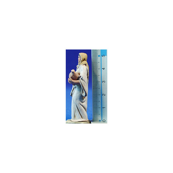 Woman with jar 5,5 cm clay painted De Francesco