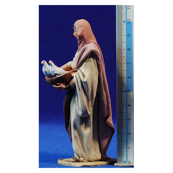 Pastora paloma 10 cm barro pintado De Francesco
