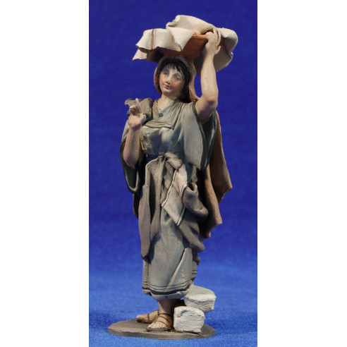 Pastora ropa 14 cm barro pintado De Francesco