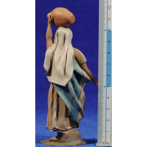 Pastora jarra cabeza 10 cm barro pintado De Francesco