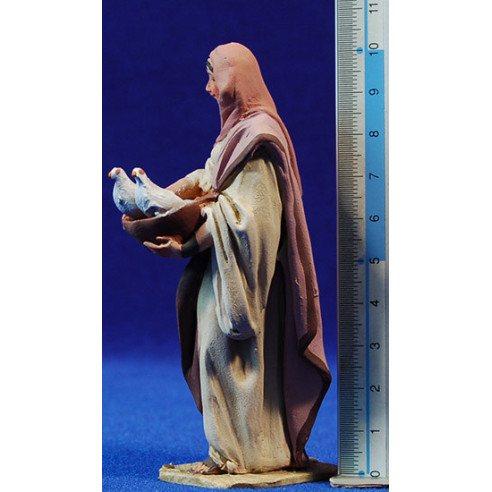 Pastora paloma 10 cm barro pintado De Francesco