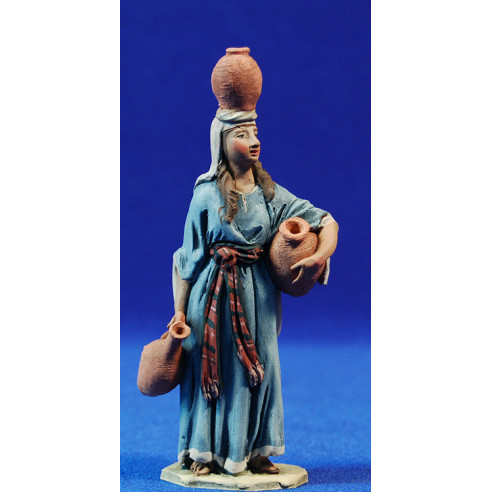 Pastora amb gerres d'aigua 10 cm fang pintat De Francesco