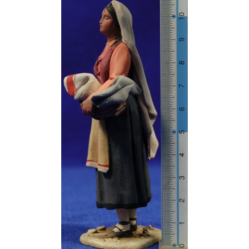 Pastora catalana cesto 10 cm barro pintado De Francesco