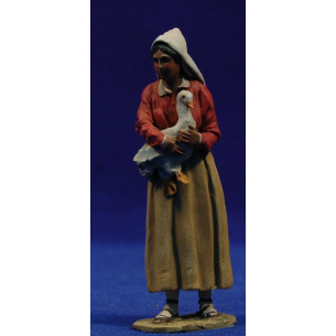 Pastora catalana amb oca 10 cm fang pintat De Francesco