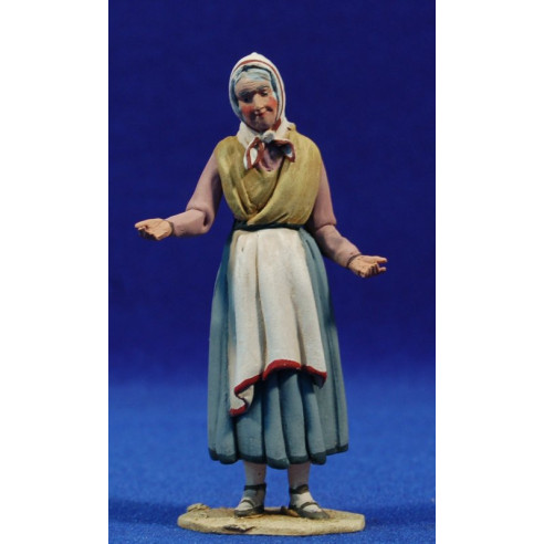 Pastorella vecchia catalana venditora 10 cm terracotta dipinte De Francesco