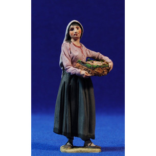 Woman catalan fishmonger 10 cm clay painted De Francesco