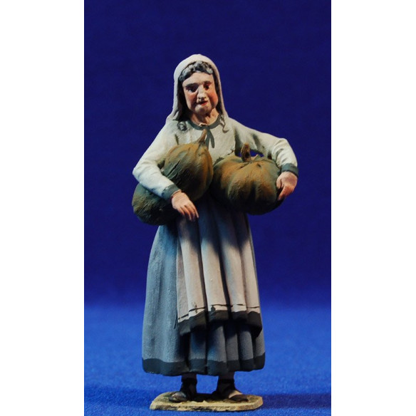 Pastorella catalana con zucca 10 cm terracotta dipinte De Francesco