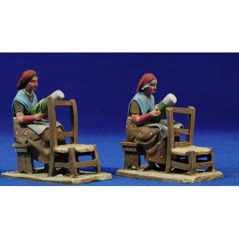 Pastorella catalana tombolo 10 cm terracotta dipinte De Francesco