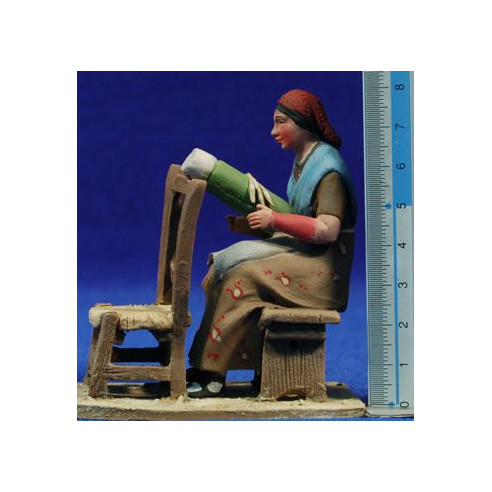 Pastorella catalana tombolo 10 cm terracotta dipinte De Francesco