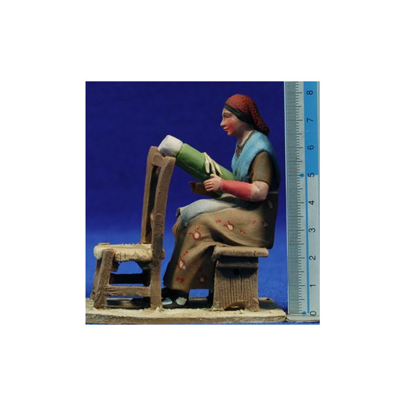 Pastorella catalana tombolo 10 cm terracotta dipinte De Francesco