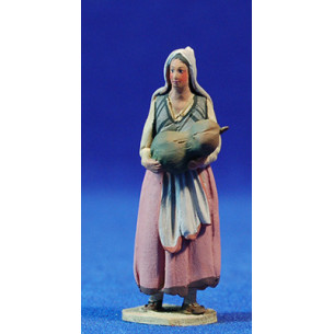 Pastorella catalana con zucca 5'5 cm terracotta dipinte De Francesco