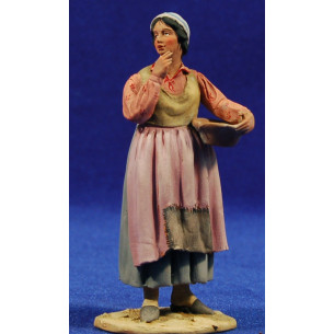 Pastora popolare con brocca 10 cm terracotta dipinte De Francesco