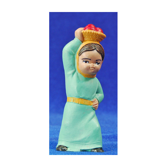 Pastora moderna con cesta en la cabeza 8 cm plástico Fabregat