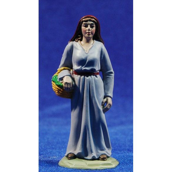 Pastora con cesto du vegetale 8 cm cestino Belenes Puig