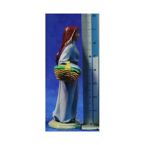 Pastora con cesto du vegetale 8 cm cestino Belenes Puig
