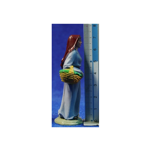 Pastora con cesto du vegetale 8 cm cestino Belenes Puig