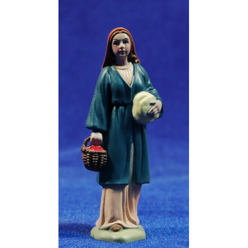 Woman with basket  8 cm plastic Belenes Puig