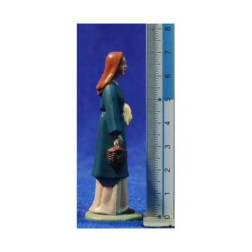 Pastora con cesto y fajo 8 cm plástico Belenes Puig